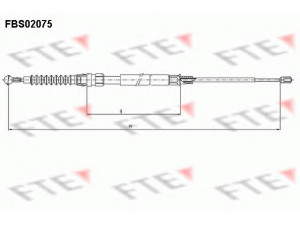 FTE FBS02075 trosas, stovėjimo stabdys 
 Stabdžių sistema -> Valdymo svirtys/trosai
1K0 609 721 AA
