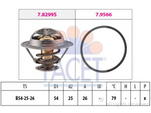 FACET 7.8525 termostatas, aušinimo skystis 
 Aušinimo sistema -> Termostatas/tarpiklis -> Thermostat