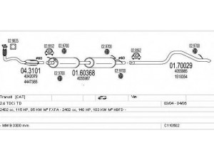 MTS C110502009106 išmetimo sistema 
 Išmetimo sistema -> Išmetimo sistema, visa
