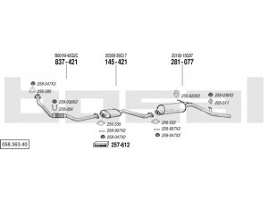 BOSAL 058.363.40 išmetimo sistema 
 Išmetimo sistema -> Išmetimo sistema, visa