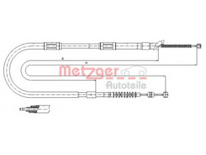 METZGER 17.1042 trosas, stovėjimo stabdys 
 Stabdžių sistema -> Valdymo svirtys/trosai
46420-18030