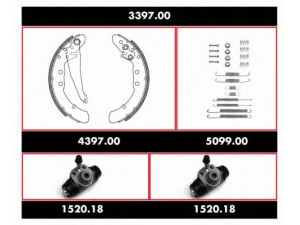 WOKING 3397.00 stabdžių rinkinys, būgniniai stabdžiai 
 Stabdžių sistema -> Būgninis stabdys -> Stabdžių remonto rinkinys
VAGKF27