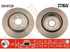 TRW DF4729 stabdžių diskas 
 Dviratė transporto priemonės -> Stabdžių sistema -> Stabdžių diskai / priedai
30645223