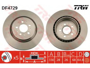 TRW DF4729 stabdžių diskas 
 Stabdžių sistema -> Diskinis stabdys -> Stabdžių diskas
30645223