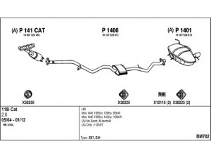 FENNO BM702 išmetimo sistema 
 Išmetimo sistema -> Išmetimo sistema, visa