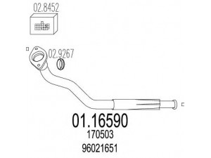 MTS 01.16590 išleidimo kolektorius 
 Išmetimo sistema -> Išmetimo vamzdžiai
170503, 96021651, 170503