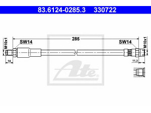 ATE 83.6124-0285.3 stabdžių žarnelė 
 Stabdžių sistema -> Stabdžių žarnelės
3412685