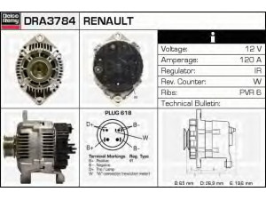 DELCO REMY DRA3784 kintamosios srovės generatorius 
 Elektros įranga -> Kint. sr. generatorius/dalys -> Kintamosios srovės generatorius
7700106500, 7700811462, 7701352115