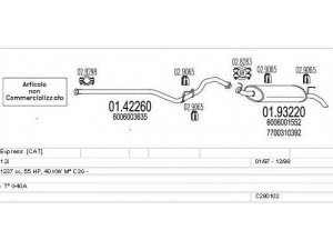 MTS C280102006641 išmetimo sistema 
 Išmetimo sistema -> Išmetimo sistema, visa