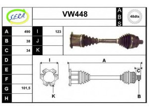 SERA VW448 kardaninis velenas 
 Ratų pavara -> Kardaninis velenas
1132489, 1254277, 7M3407271Q, 7M3407271QX