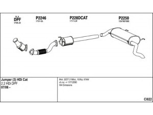 FENNO CI822 išmetimo sistema 
 Išmetimo sistema -> Išmetimo sistema, visa