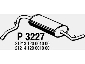 FENNO P3227 galinis duslintuvas 
 Išmetimo sistema -> Duslintuvas
21213120001000, 21214120001000