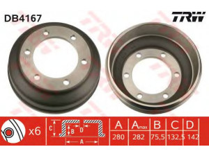 TRW DB4167 stabdžių būgnas 
 Stabdžių sistema -> Būgninis stabdys -> Stabdžių būgnas
6198026, 92VB1126BA, 92VB1126RD