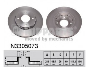 NIPPARTS N3305073 stabdžių diskas 
 Stabdžių sistema -> Diskinis stabdys -> Stabdžių diskas
4605A180, 4544210312
