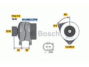 BOSCH 0 124 515 027 kintamosios srovės generatorius 
 Elektros įranga -> Kint. sr. generatorius/dalys -> Kintamosios srovės generatorius
