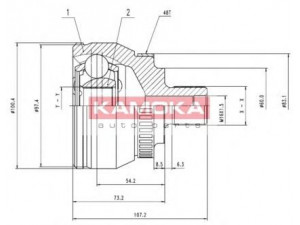 KAMOKA 7051 jungčių komplektas, kardaninis velenas 
 Ratų pavara -> Sujungimai/komplektas
7M0 407 321B