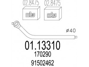 MTS 01.13310 išleidimo kolektorius 
 Išmetimo sistema -> Išmetimo vamzdžiai
170290, 91502462, 9150246280, 170264