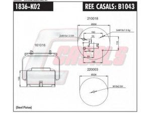 CASALS B1043 dėklas, pneumatinė pakaba 
 Pakaba -> Pneumatinė pakaba
MLF7059, 0388167
