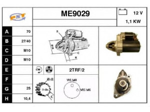 SNRA ME9029 starteris 
 Elektros įranga -> Starterio sistema -> Starteris
0051513901