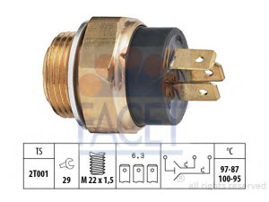 FACET 7.5613 temperatūros jungiklis, radiatoriaus ventiliatorius 
 Aušinimo sistema -> Siuntimo blokas, aušinimo skysčio temperatūra
1264.22, 60 01 008 060