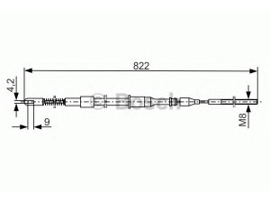 BOSCH 1 987 477 131 trosas, stovėjimo stabdys 
 Stabdžių sistema -> Valdymo svirtys/trosai