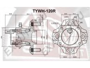 ASVA TYWH-120R rato stebulė 
 Ašies montavimas/vairavimo mechanizmas/ratai -> Rato stebulė/montavimas -> Rato stebulė
42450-12050, 42450-12051, 42450-12051