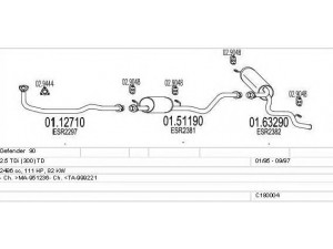 MTS C180004001453 išmetimo sistema 
 Išmetimo sistema -> Išmetimo sistema, visa