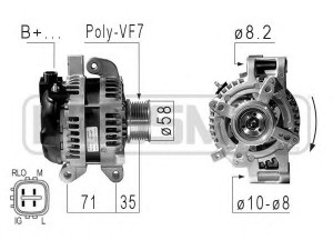 MESSMER 210842 kintamosios srovės generatorius 
 Elektros įranga -> Kint. sr. generatorius/dalys -> Kintamosios srovės generatorius
27060-0G010, 27060-0G011