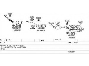 MTS C380660009334 išmetimo sistema 
 Išmetimo sistema -> Išmetimo sistema, visa