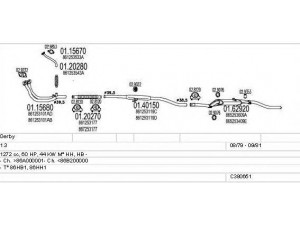 MTS C380651007313 išmetimo sistema 
 Išmetimo sistema -> Išmetimo sistema, visa