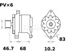 MAHLE ORIGINAL MG 419 kintamosios srovės generatorius 
 Elektros įranga -> Kint. sr. generatorius/dalys -> Kintamosios srovės generatorius
77 00 803 325, 77 01 352 045, 77 01 352 047