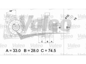 VALEO 437410 kintamosios srovės generatorius 
 Elektros įranga -> Kint. sr. generatorius/dalys -> Kintamosios srovės generatorius
12 31 7 788 223, 12 31 7 788 248