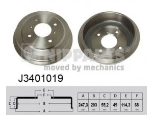NIPPARTS J3401019 stabdžių būgnas 
 Stabdžių sistema -> Būgninis stabdys -> Stabdžių būgnas
43206-97J10