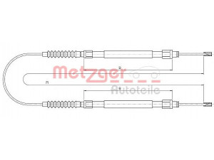 METZGER 10.4731 trosas, stovėjimo stabdys 
 Stabdžių sistema -> Valdymo svirtys/trosai
4745V3, 1330 066 080, 4745V3