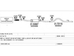 MTS C380915023253 išmetimo sistema 
 Išmetimo sistema -> Išmetimo sistema, visa