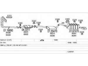 MTS C250767008715 išmetimo sistema 
 Išmetimo sistema -> Išmetimo sistema, visa