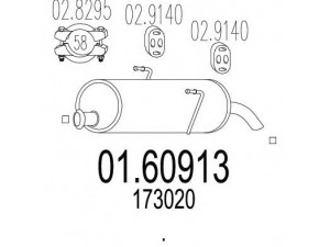 MTS 01.60913 galinis duslintuvas 
 Išmetimo sistema -> Duslintuvas
173020
