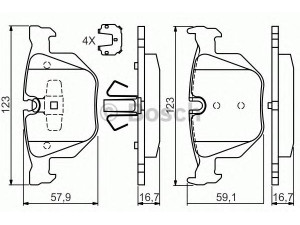 BOSCH 0 986 494 540 stabdžių trinkelių rinkinys, diskinis stabdys 
 Techninės priežiūros dalys -> Papildomas remontas
34 21 6 769 105, 34 21 6 775 678