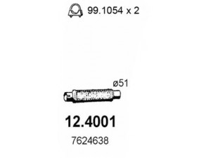 ASSO 12.4001 išleidimo kolektorius 
 Išmetimo sistema -> Išmetimo vamzdžiai
7624638, 7698760