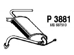 FENNO P3881 galinis duslintuvas 
 Išmetimo sistema -> Duslintuvas
MB514121, MB548762, MB687480, MB687510