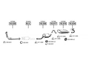 ASMET VO185030 išmetimo sistema 
 Išmetimo sistema -> Išmetimo sistema, visa