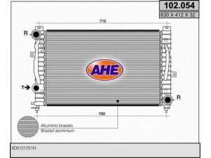 AHE 102.054 radiatorius, variklio aušinimas 
 Aušinimo sistema -> Radiatorius/alyvos aušintuvas -> Radiatorius/dalys
8D0121251N