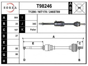 EAI T98246 kardaninis velenas 
 Ratų pavara -> Kardaninis velenas