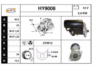 SNRA HY9008 starteris 
 Elektros įranga -> Starterio sistema -> Starteris
3610027000, 3610027010