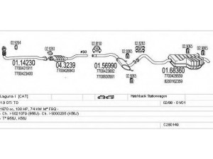 MTS C280149006699 išmetimo sistema 
 Išmetimo sistema -> Išmetimo sistema, visa