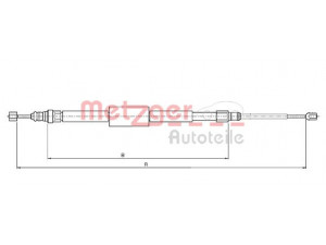 METZGER 10.6687 trosas, stovėjimo stabdys 
 Stabdžių sistema -> Valdymo svirtys/trosai
8200 243 673, 8200 247 043