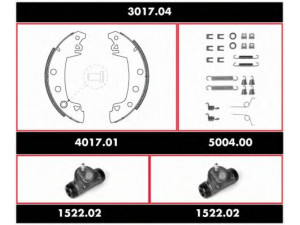 WOKING 3017.04 stabdžių rinkinys, būgniniai stabdžiai 
 Stabdžių sistema -> Būgninis stabdys -> Stabdžių remonto rinkinys
