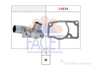 FACET 7.8832 termostatas, aušinimo skystis 
 Aušinimo sistema -> Termostatas/tarpiklis -> Thermostat
63 38 004, 24 414 452