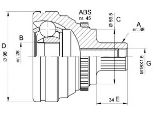 OPEN PARTS CVJ5271.10 jungčių komplektas, kardaninis velenas 
 Ratų pavara -> Sujungimai/komplektas
441498099A, 447407305, 447498099