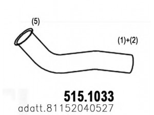 ASSO 515.1033 išleidimo kolektorius 
 Išmetimo sistema -> Išmetimo vamzdžiai
81152040524, 81152040527